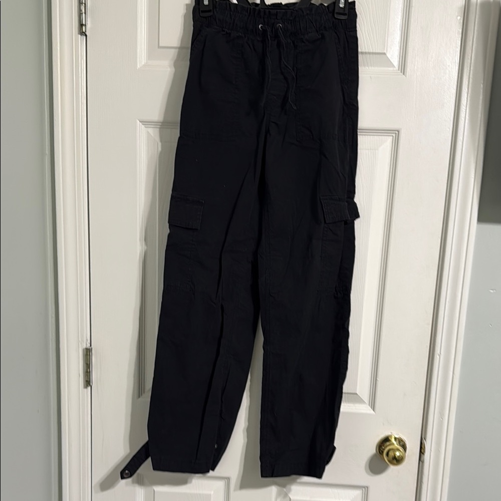 SO Black Cargo Pants Full-Length Straight-Leg